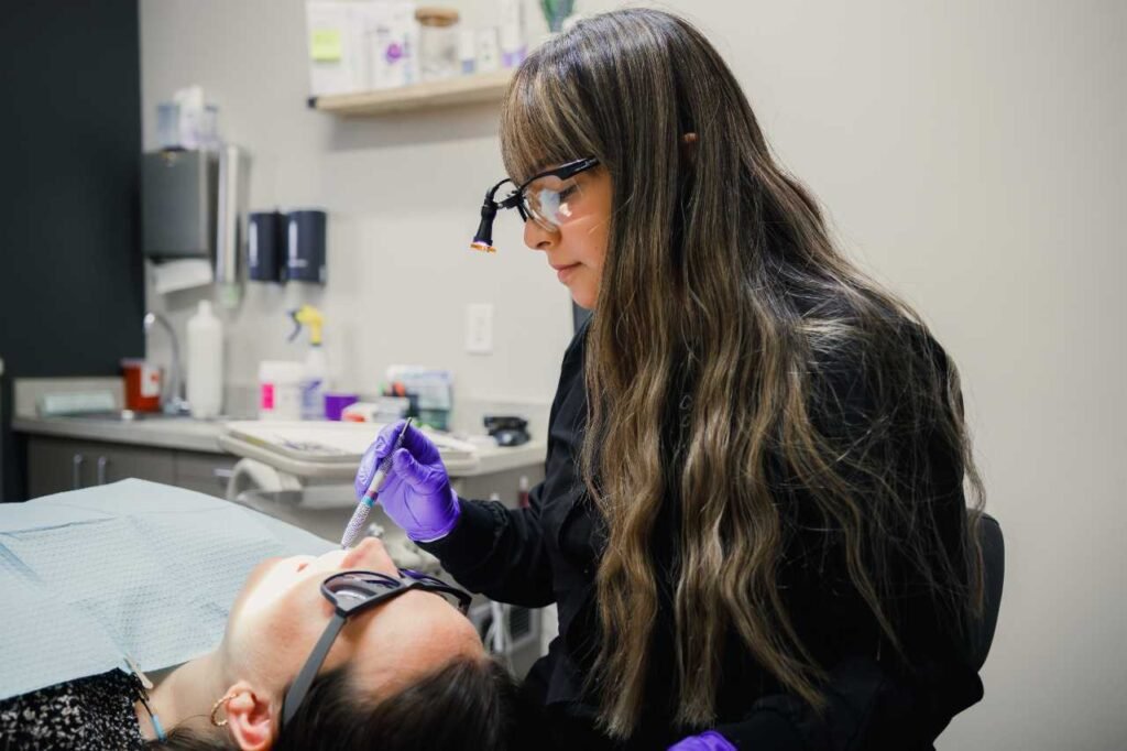 patient undergoing orthodontic treatment Creekside Dental