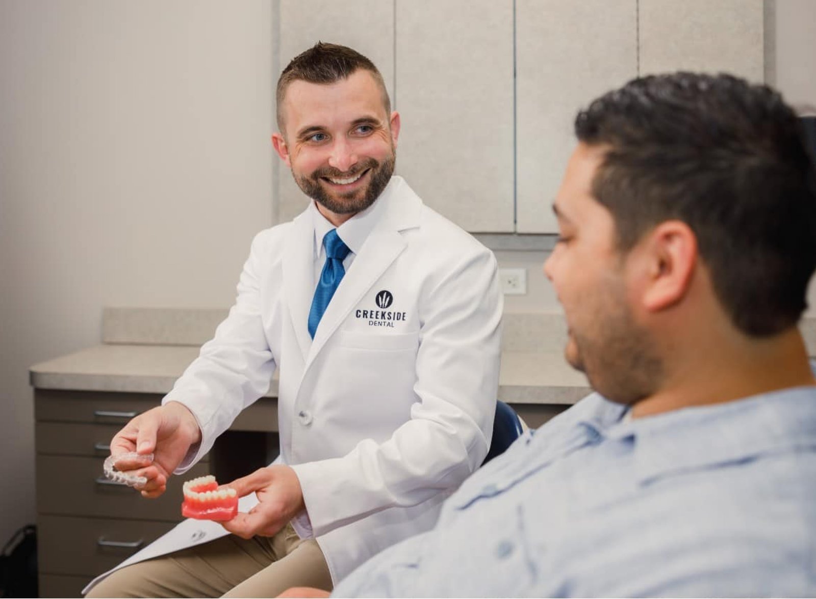 Invisalign braces and plaster teeth